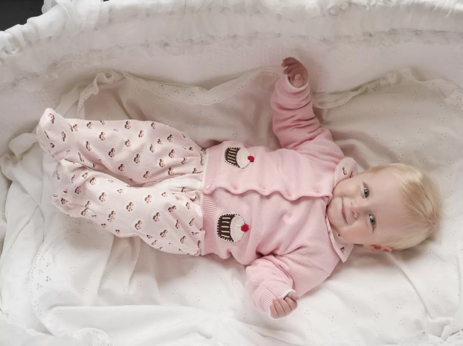 Rachel Riley Cupcake Applique Cardigan | Baby Girl Knitwear